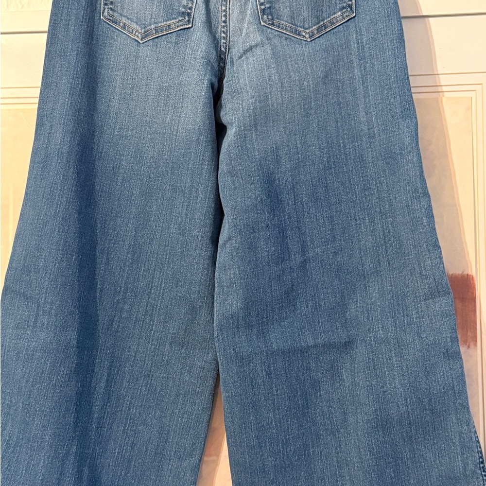 SPANX Wide Leg Jeans in Medium Blue Denim